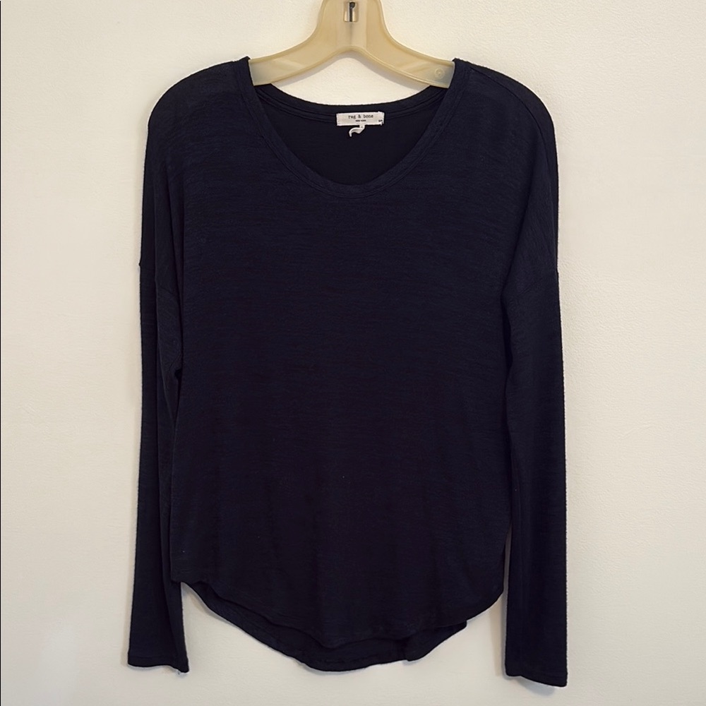Rag and Bone Women's Navy Long Sleeve Top